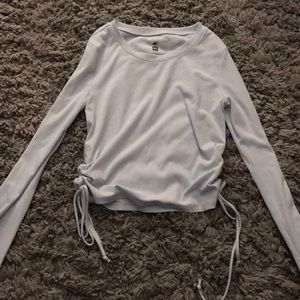 Light blue long sleeve crop